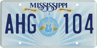 MS license plate AHG104