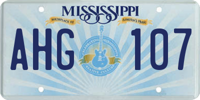 MS license plate AHG107