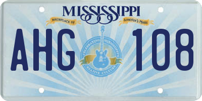 MS license plate AHG108