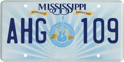 MS license plate AHG109