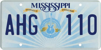 MS license plate AHG110