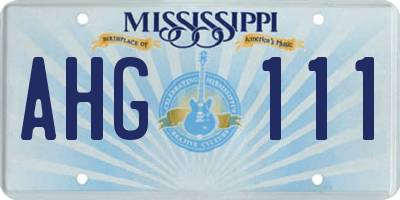 MS license plate AHG111