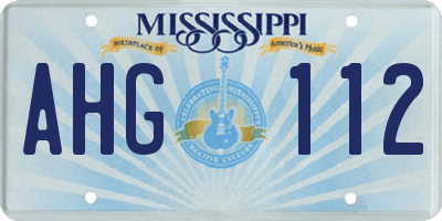 MS license plate AHG112