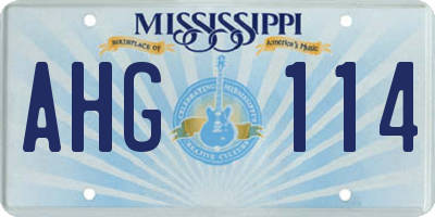 MS license plate AHG114