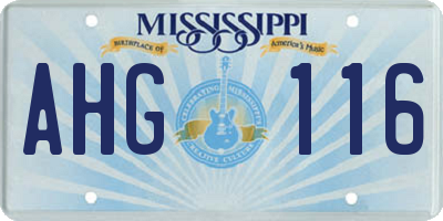 MS license plate AHG116