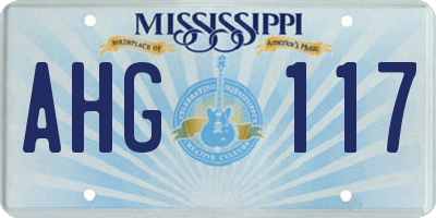 MS license plate AHG117