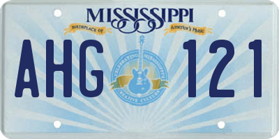 MS license plate AHG121