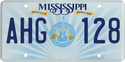 MS license plate AHG128