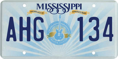 MS license plate AHG134