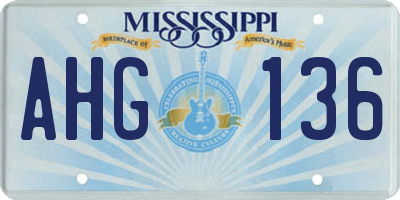MS license plate AHG136