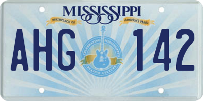 MS license plate AHG142