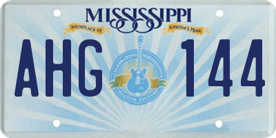 MS license plate AHG144