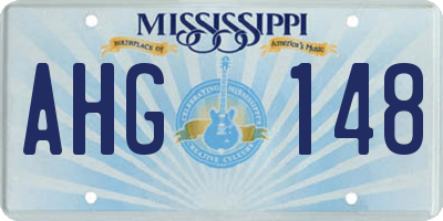 MS license plate AHG148