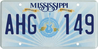 MS license plate AHG149