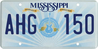 MS license plate AHG150