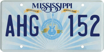 MS license plate AHG152