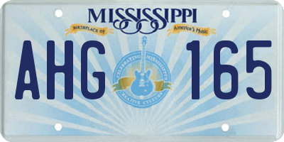 MS license plate AHG165