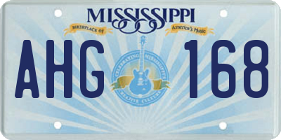 MS license plate AHG168