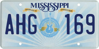 MS license plate AHG169