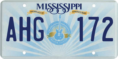 MS license plate AHG172