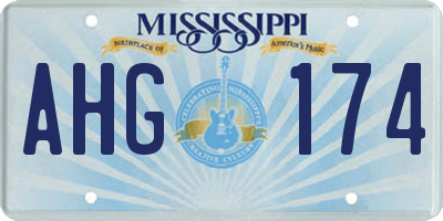 MS license plate AHG174
