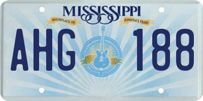 MS license plate AHG188