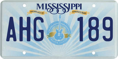 MS license plate AHG189
