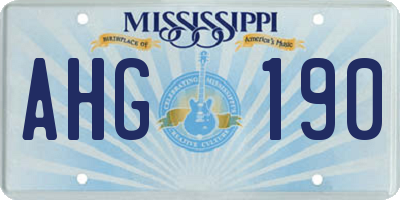 MS license plate AHG190