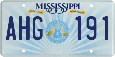 MS license plate AHG191