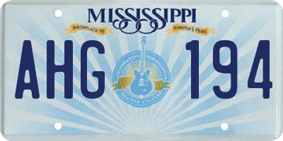 MS license plate AHG194