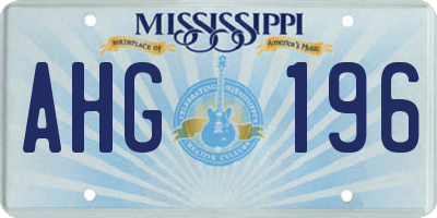 MS license plate AHG196