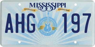 MS license plate AHG197