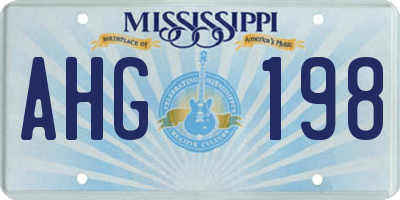MS license plate AHG198