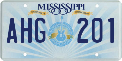 MS license plate AHG201