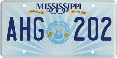 MS license plate AHG202