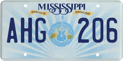 MS license plate AHG206