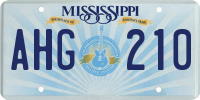 MS license plate AHG210