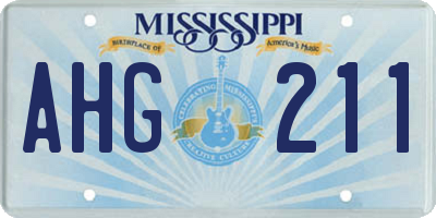 MS license plate AHG211