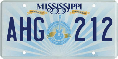 MS license plate AHG212