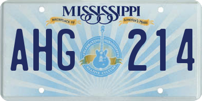 MS license plate AHG214