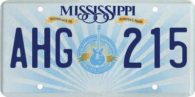 MS license plate AHG215