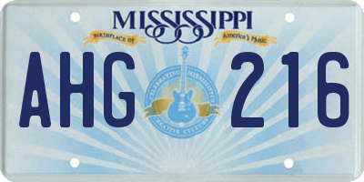 MS license plate AHG216