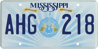 MS license plate AHG218