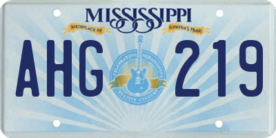 MS license plate AHG219