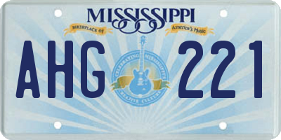 MS license plate AHG221
