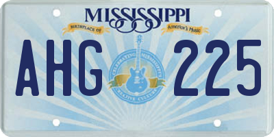 MS license plate AHG225