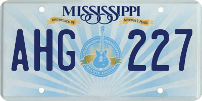 MS license plate AHG227