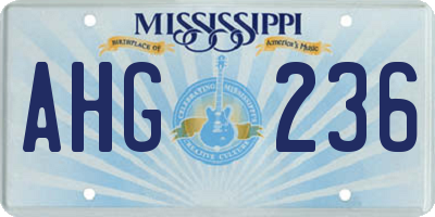MS license plate AHG236