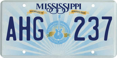 MS license plate AHG237