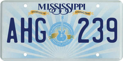 MS license plate AHG239